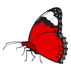 Butterfly Theme Red Butterfly Transparent Sticker Large